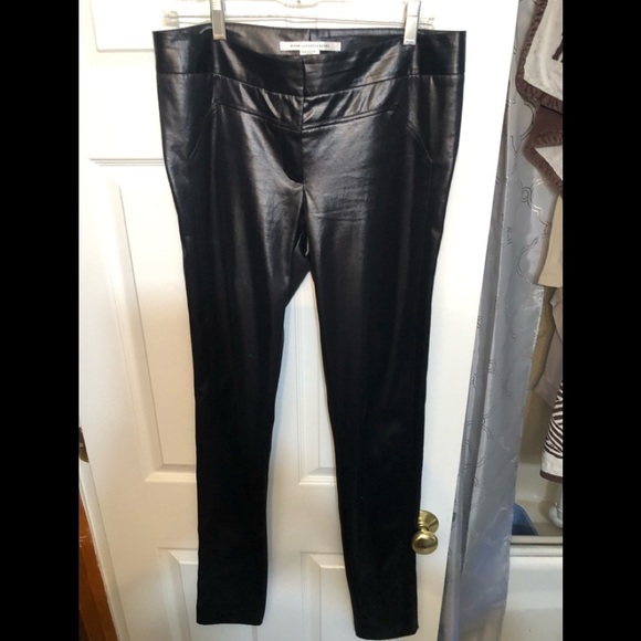 DVF Diane Von Furstenberg size 10 Black shiny dress pants with stretch - Picture 9 of 13